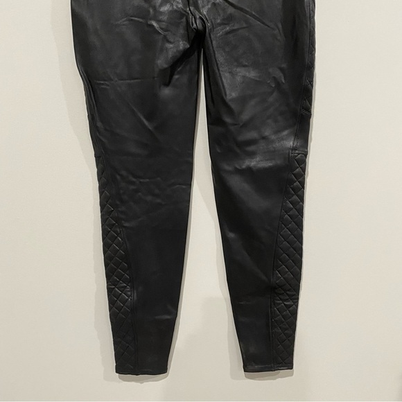 SPANX Quilted Faux Leather Leggings Very Black 20248R Size Large Revolve Concert - Picture 10 of 15